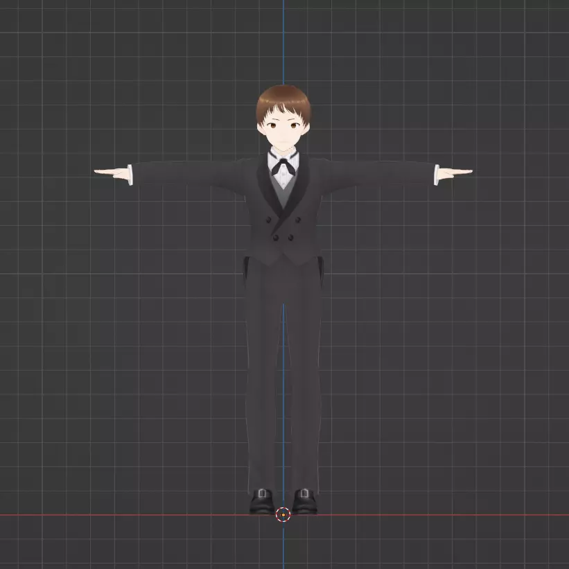 Stylized Anime Boy 3D Character Suit FBX GLB Game Ready Low-poly 3D model