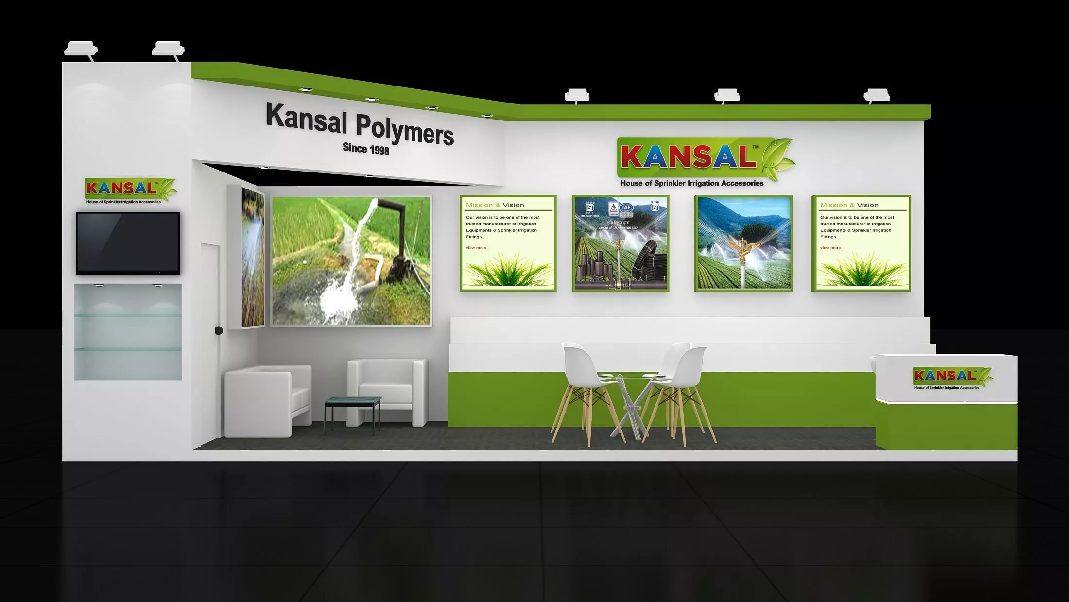 9mtr x 3mtr expo stall 2side open Exhibition Stand Low-poly 3D model