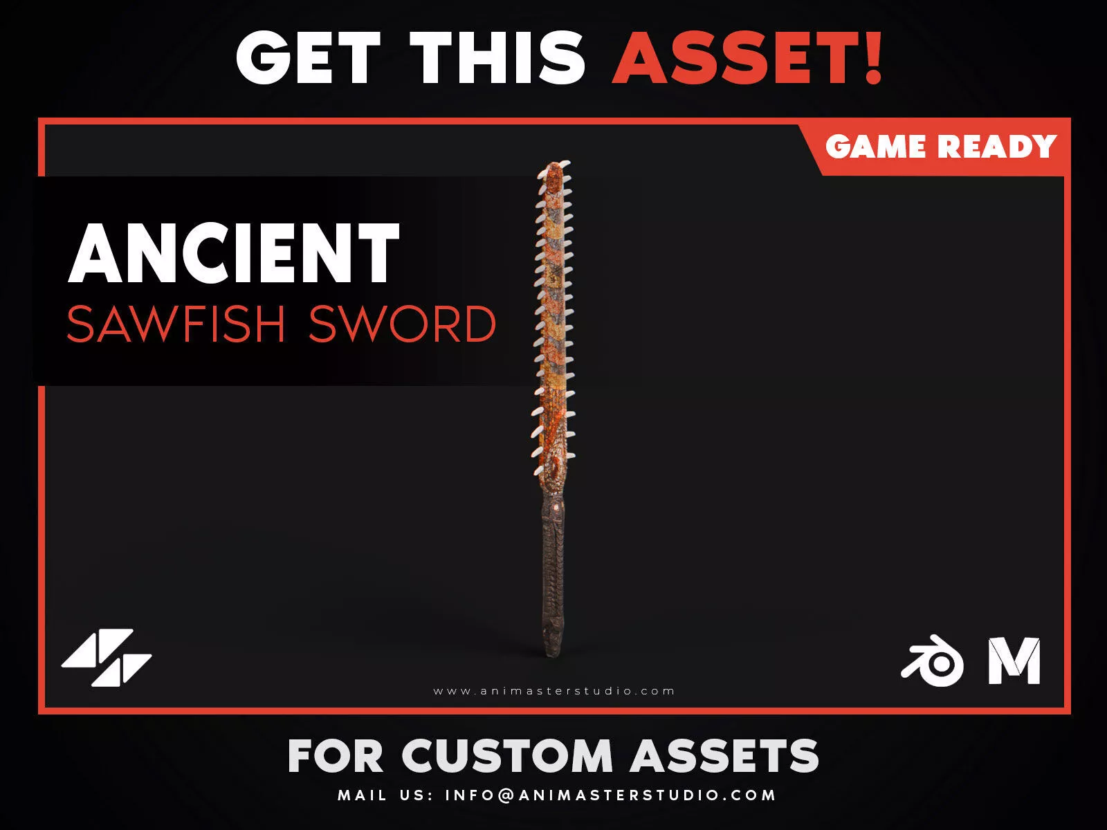 Ancient Sawfish Sword - Totokia Low-poly 3D model