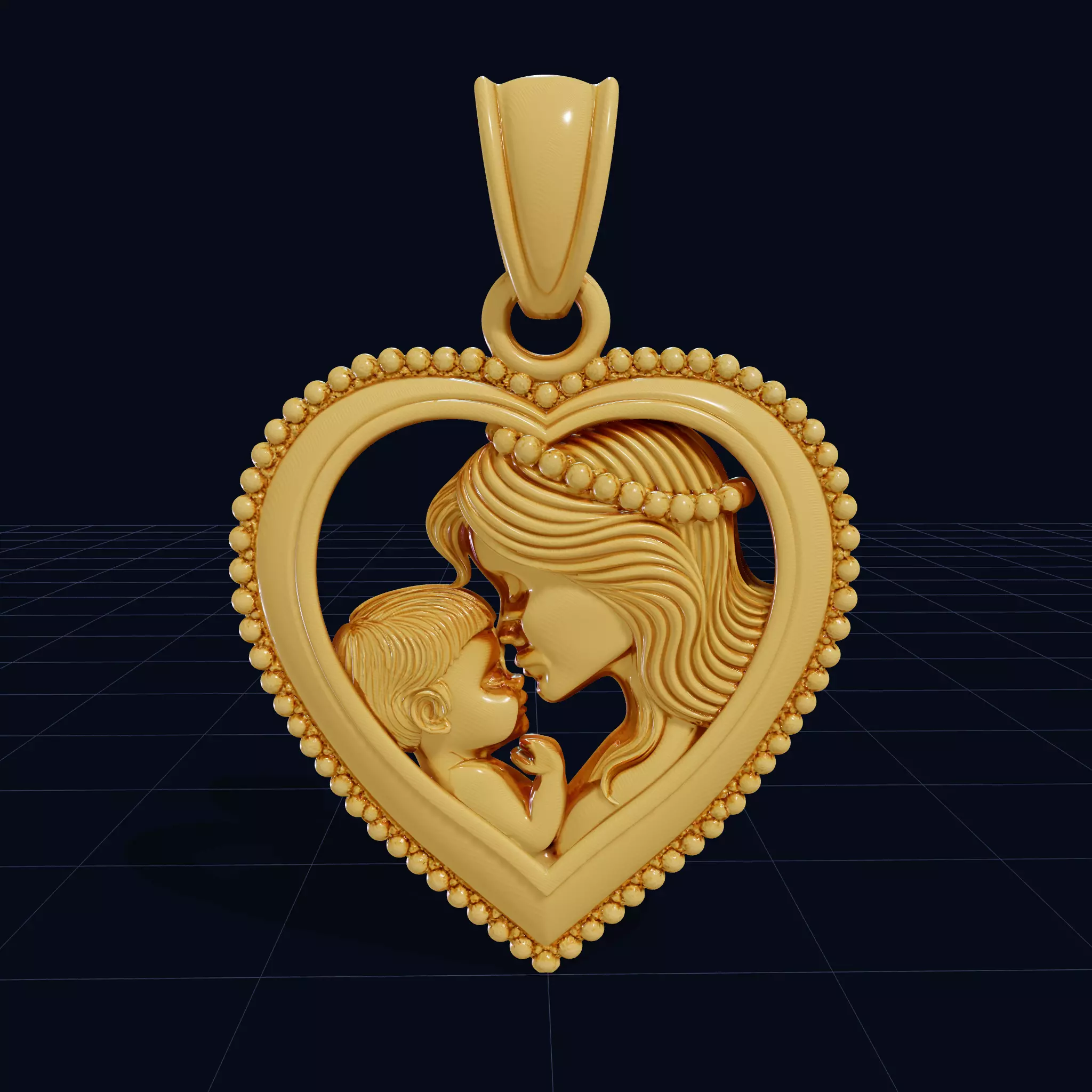 Mother Baby Pendant Keychain R2 3D print model