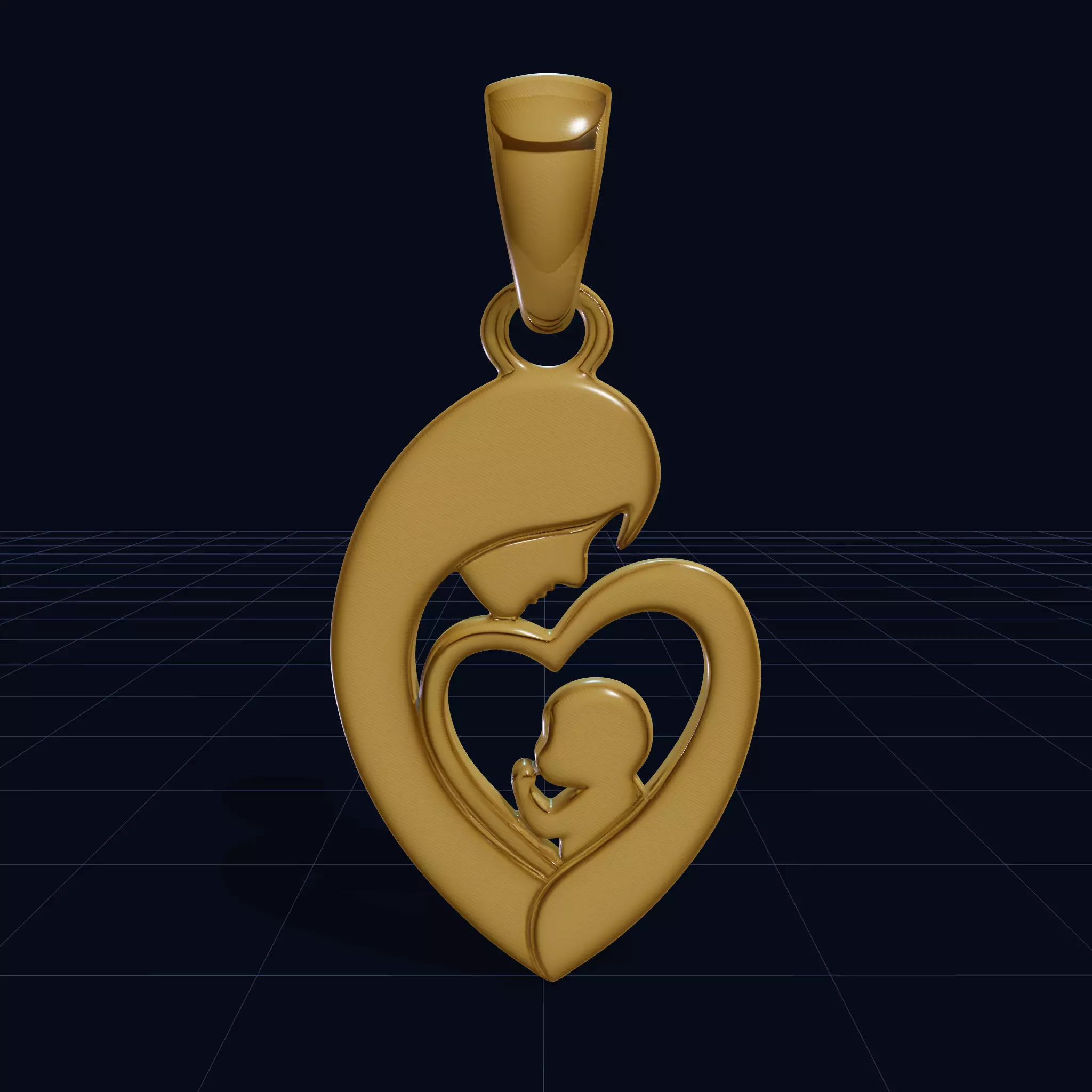 Mother Baby Pendant Keychain R3 3D print model