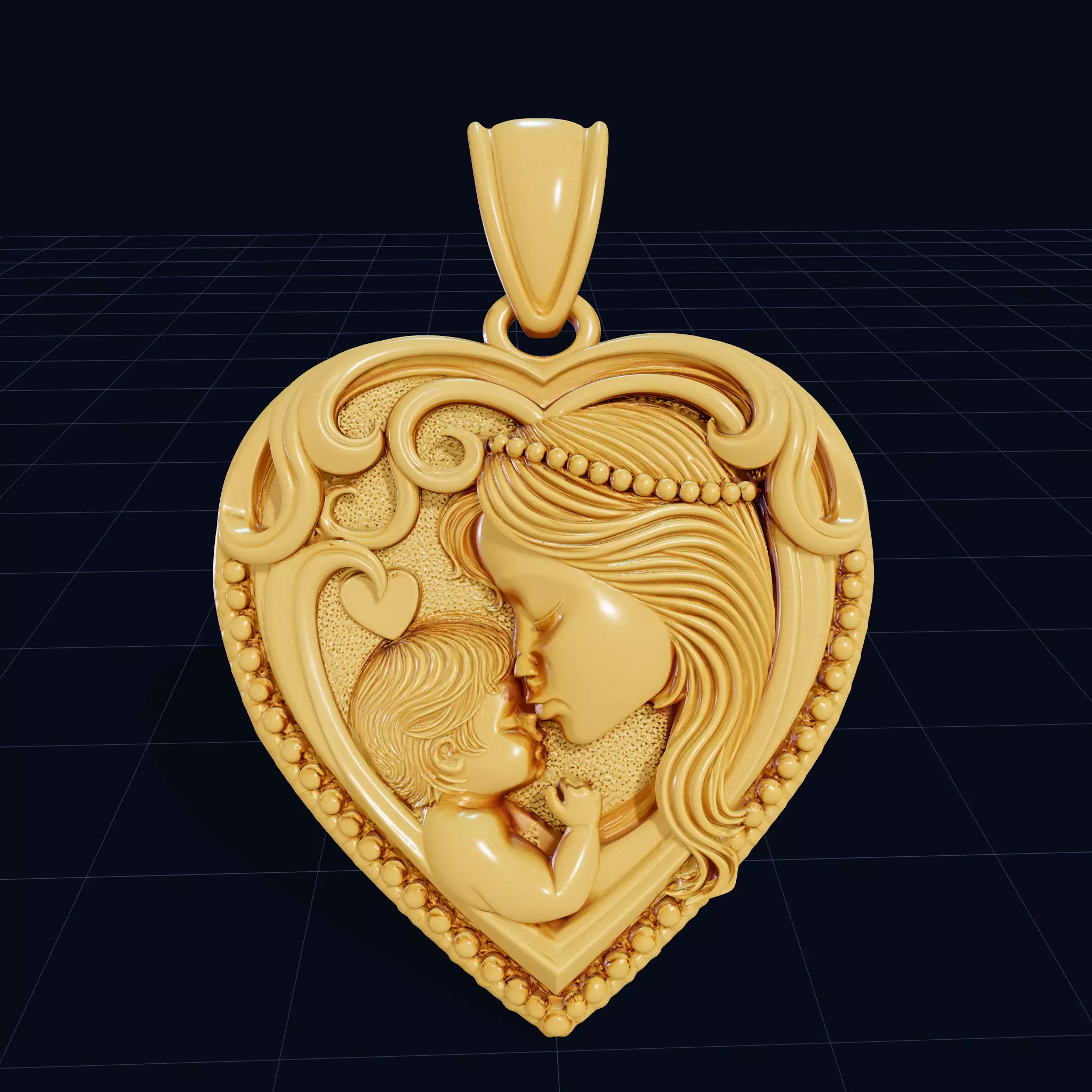 Mother Baby Pendant Keychain R4 3D print model