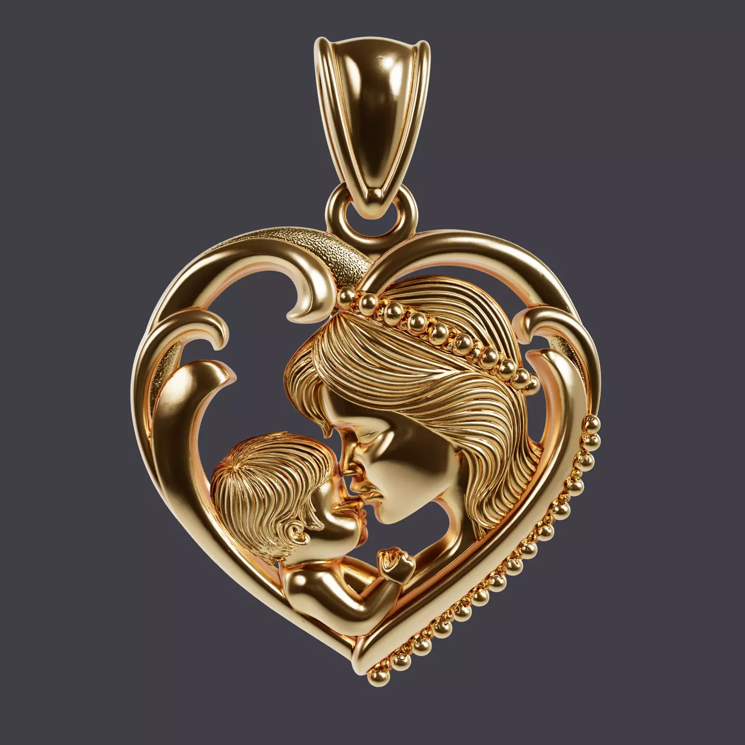 Mother Baby Pendant Keychain R5 3D print model
