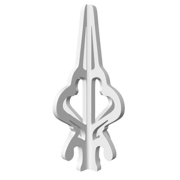 Peak 2 hair clip with ornate design 3D model_5