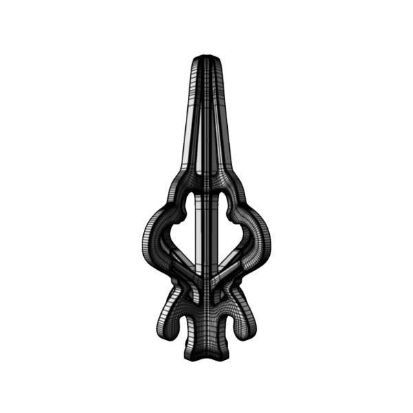 Peak 2 hair clip with ornate design 3D model_7