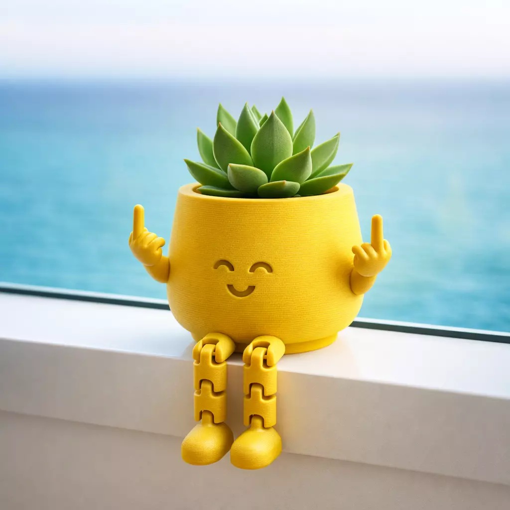 Flexi Middle Finger Planter 3D print model