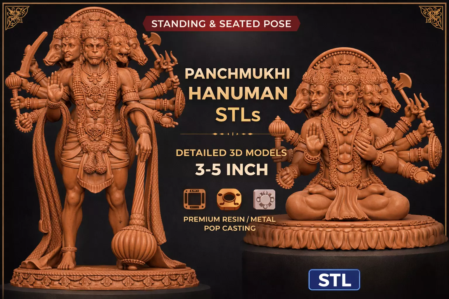 Panchmukhi Hanuman 3D print model