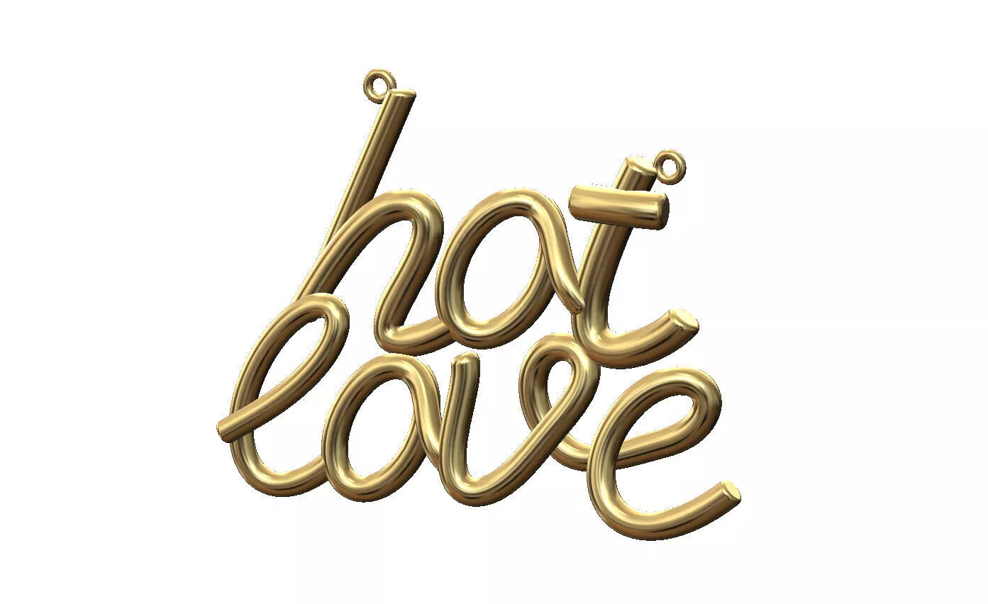 Hot love name 3d letters wire pendant and charm 3D print model