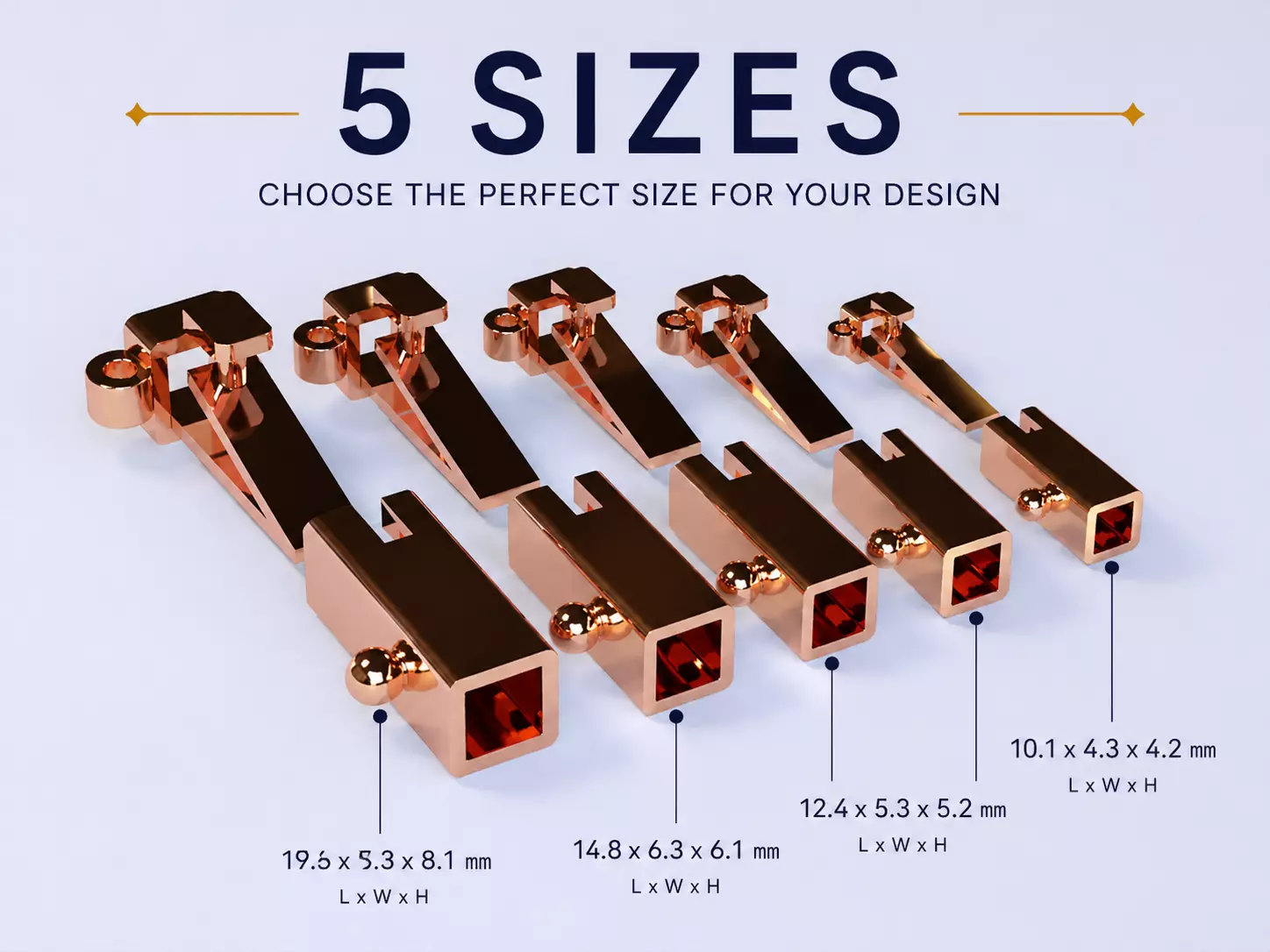 Box Clasp Mechanism 5 Sizes 3D print model