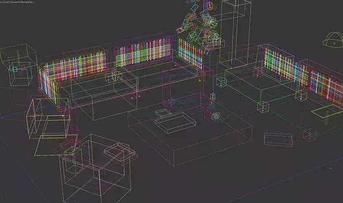 Wabi-Sabi Zen Living Room Interior Scene 3D model 3