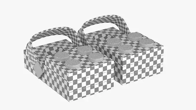 Matte Black Square Sabo Box Mockup 3D model 5