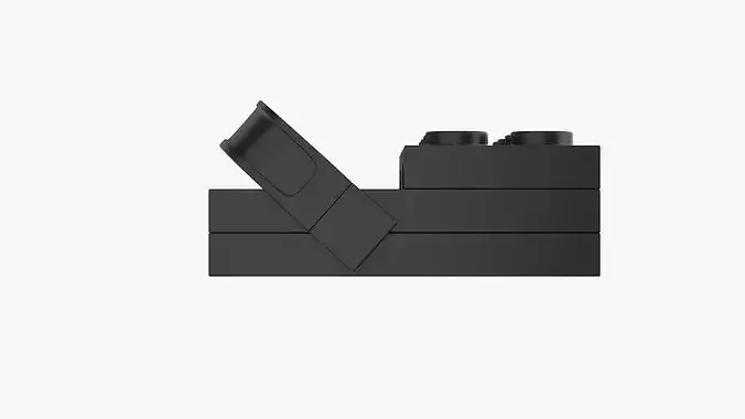 Matte Black Square Sabo Box Mockup 3D model 7