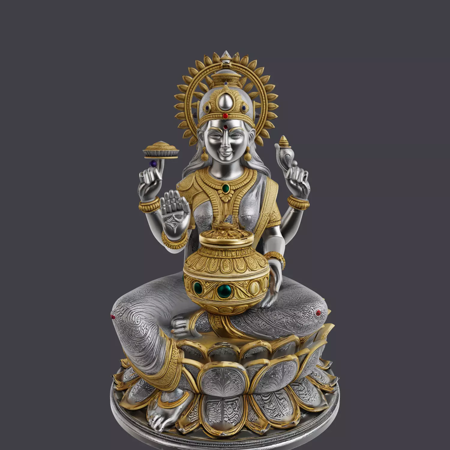 Goddess Laxmi Statue 3D STL File R2 3D print model