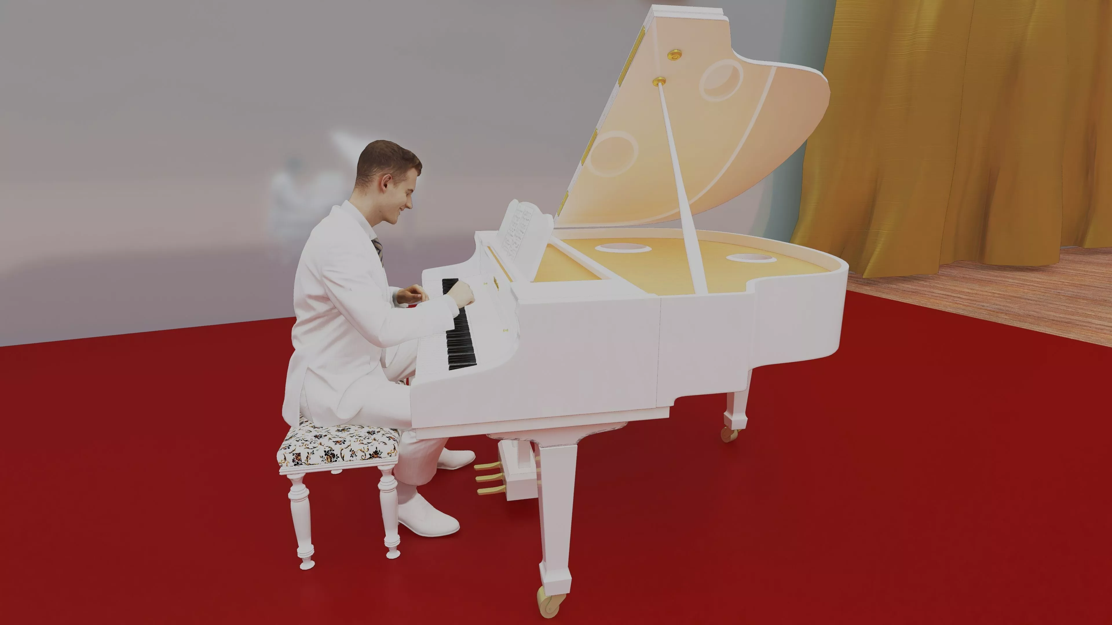 Grand Pianist 3D model