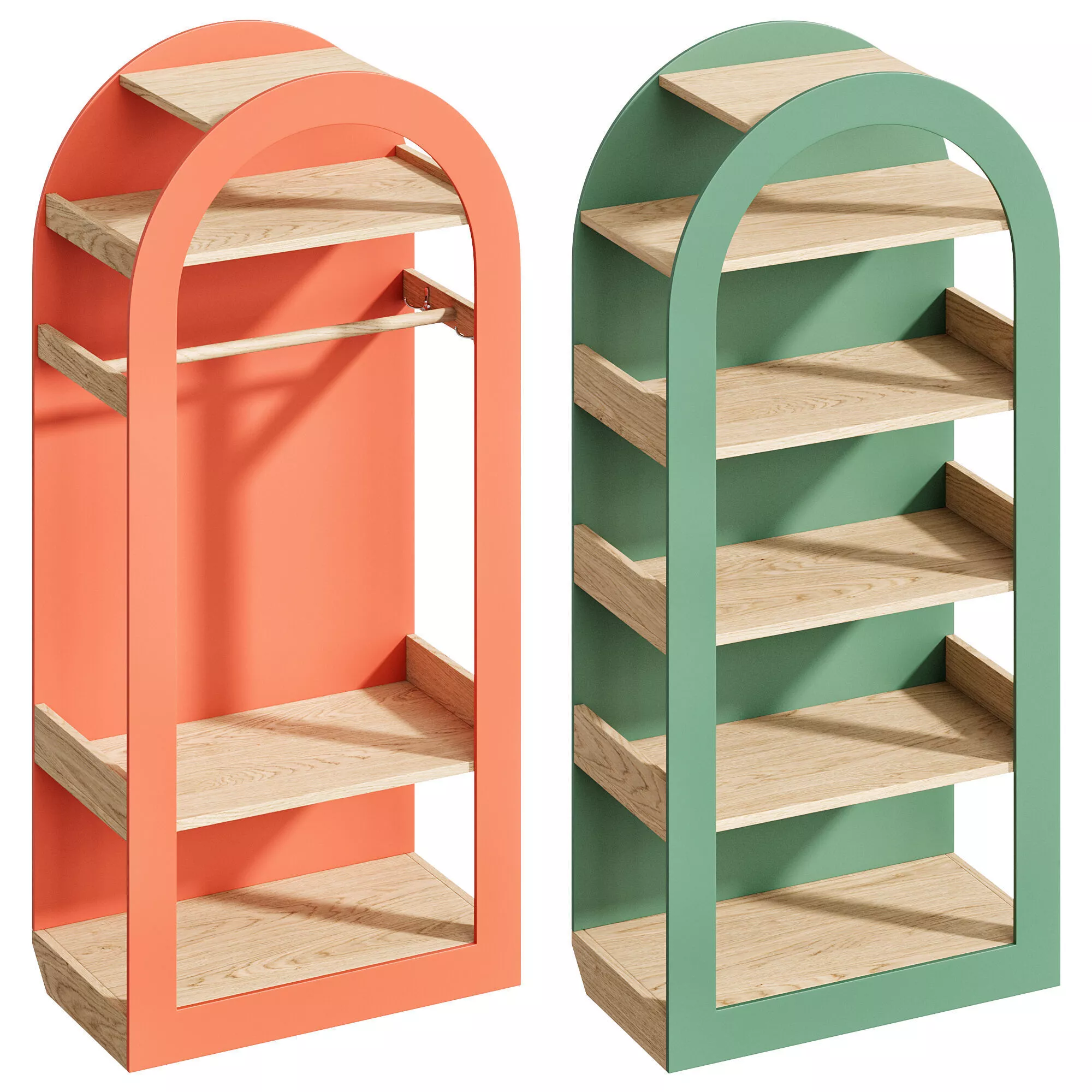 Arco High Rack Open Cabinet By Montessori Home Low-poly 3D model