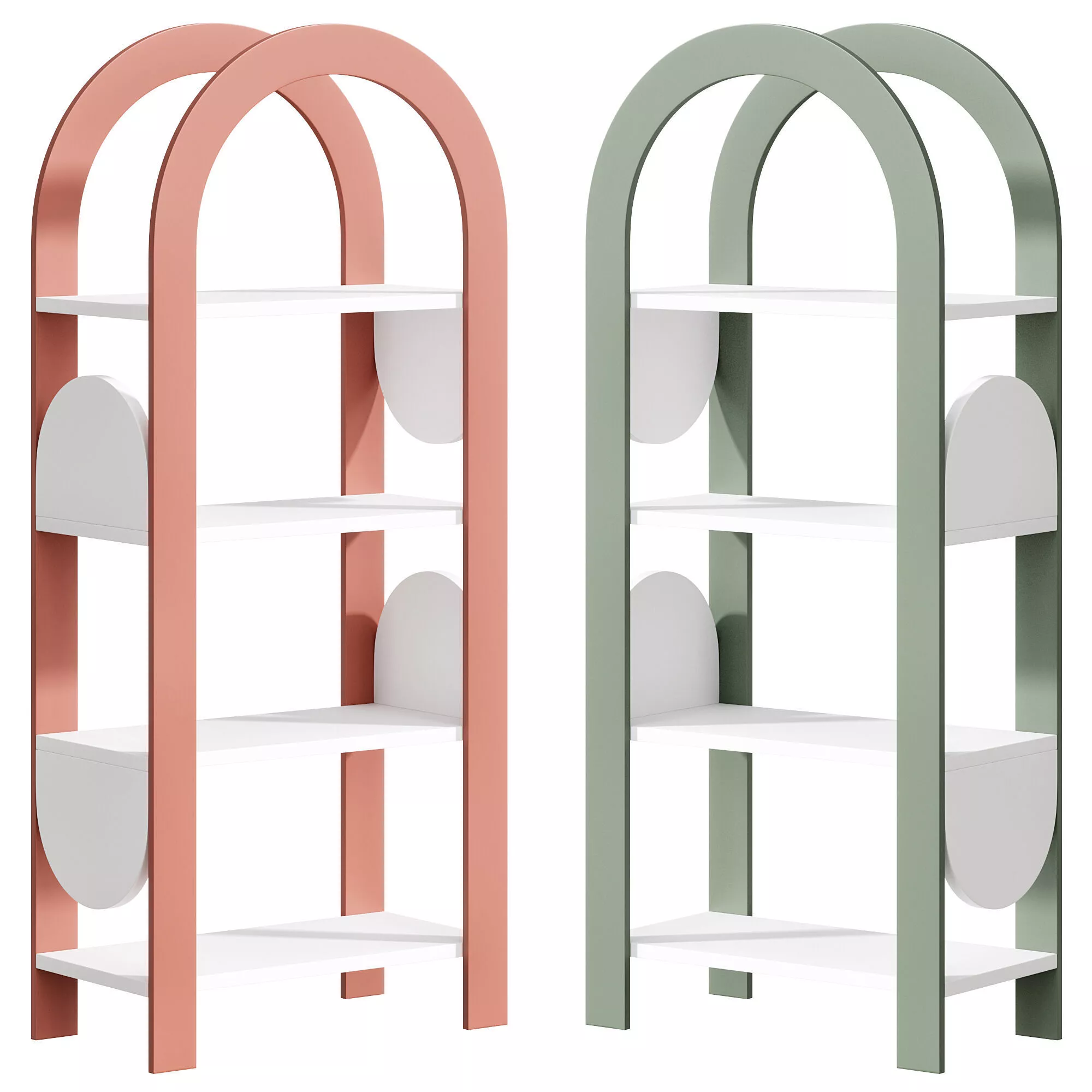 Devi Rack With Shelves Made Of MDF Free low-poly 3D model