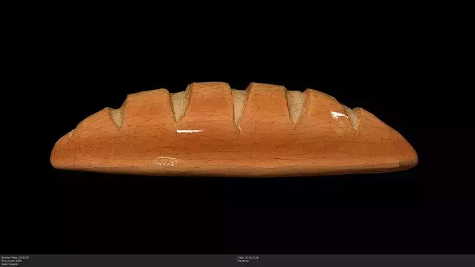 Stylized Bread Game Ready - AI Low-poly 3D model 2