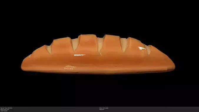 Stylized Bread Game Ready - AI Low-poly 3D model
