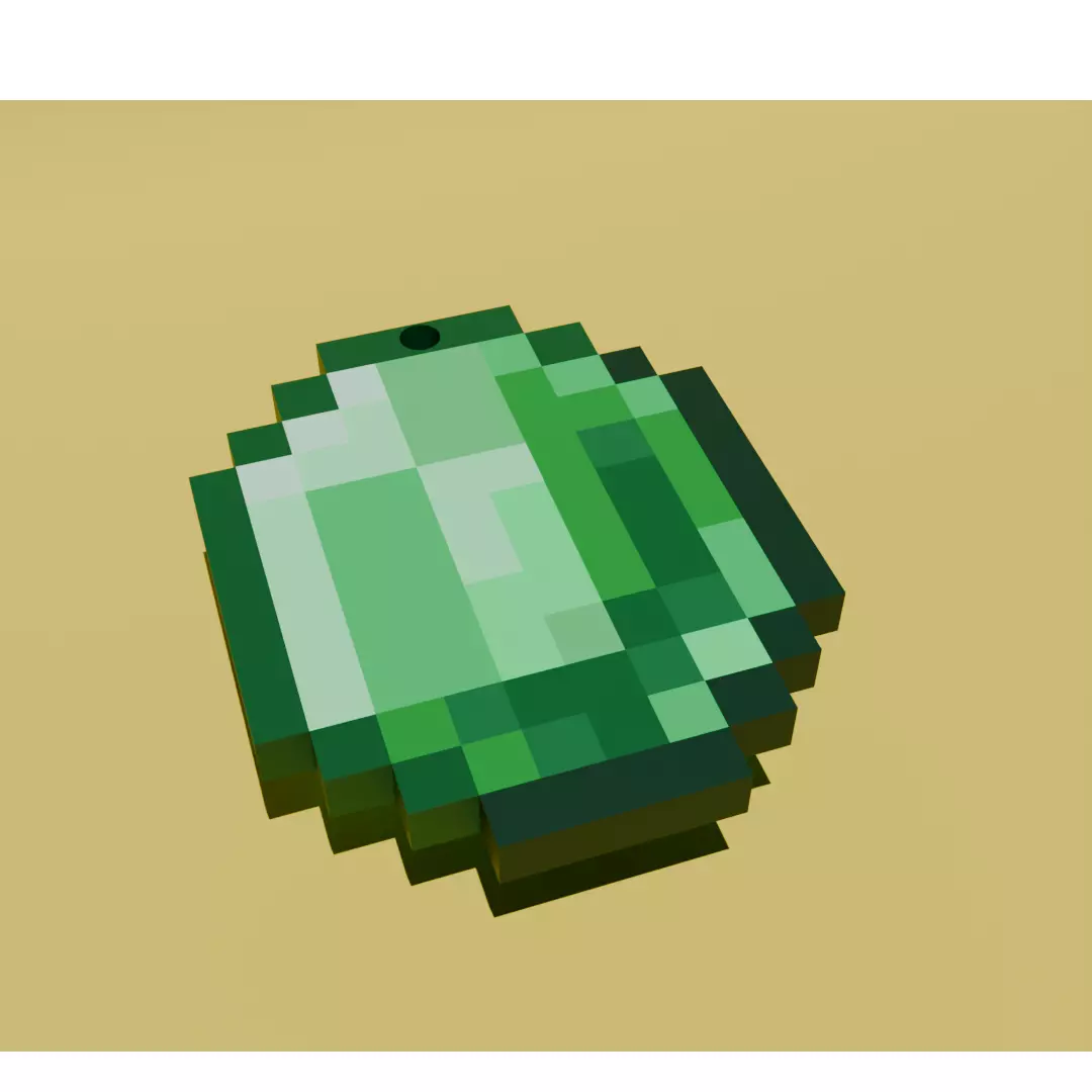 Minecraft Emerald Voxel Fan Art AMS 3D print model