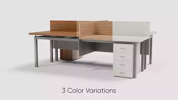 Office Desk Collection - Game Ready PBR - 36 Desk Models Low-poly 3D model 3