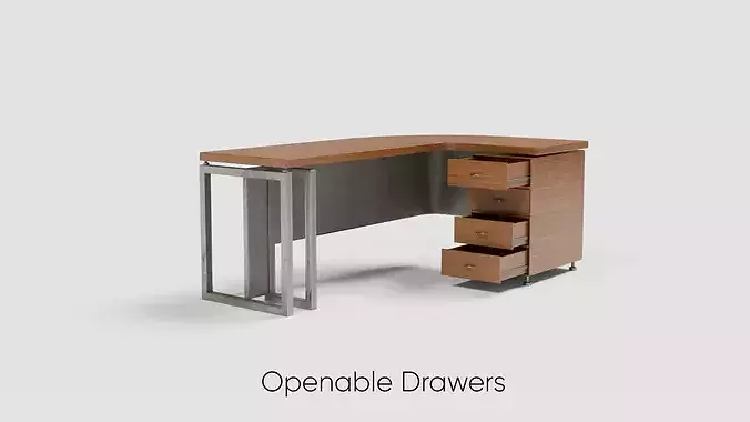 Office Desk Collection - Game Ready PBR - 36 Desk Models Low-poly 3D model 4