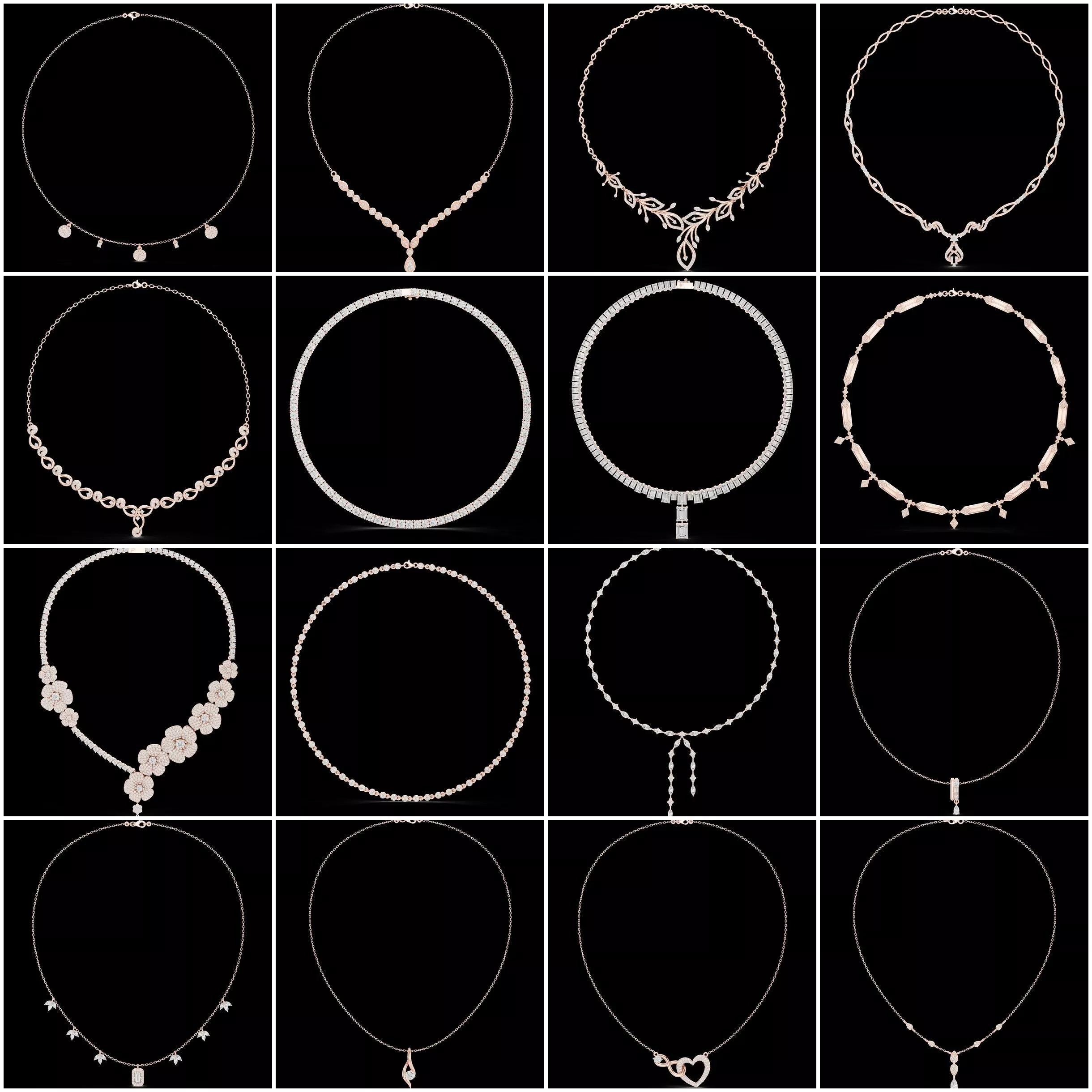 45DiamondNecklace3dmstlrendersanimations|3DPrintModel