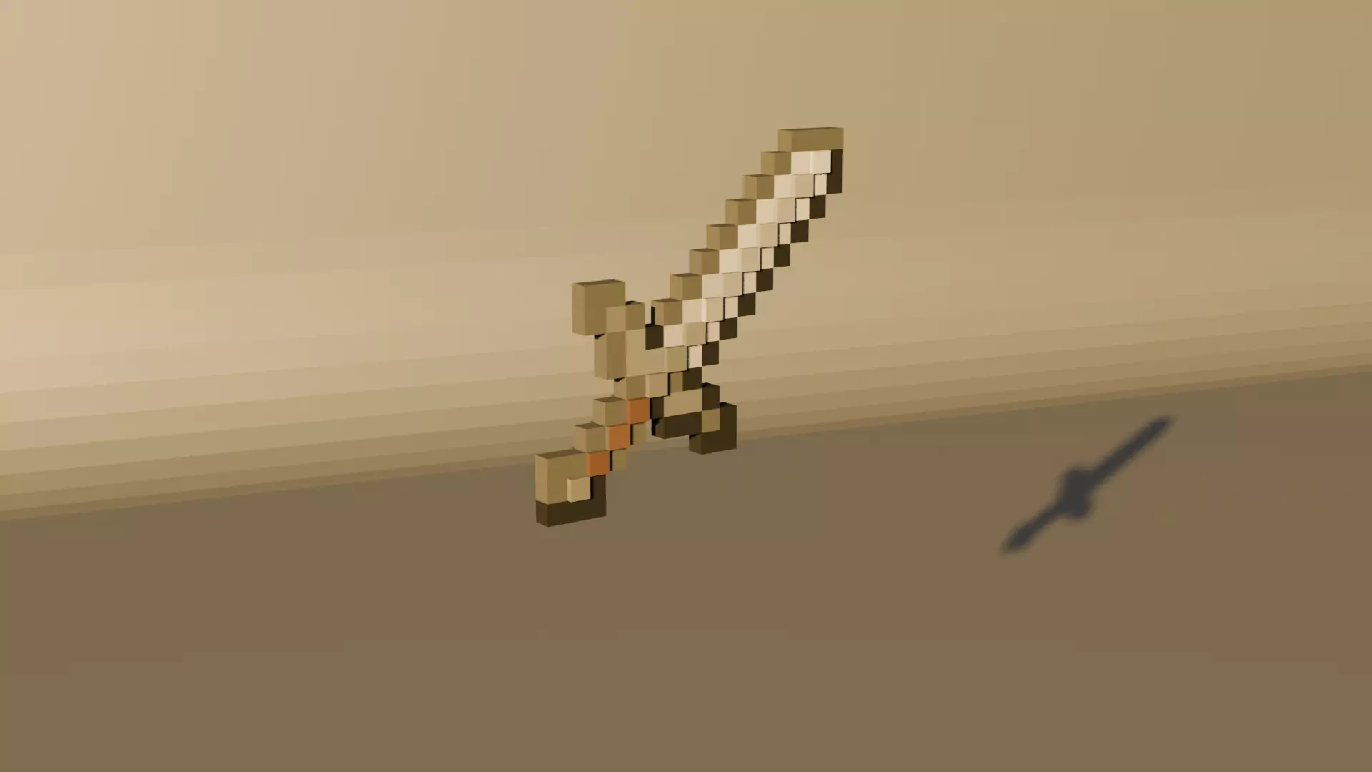 Minecraft Iron Sword 3D MODEL - Voxel Fan Art - STL OBJ GLB 3D print model