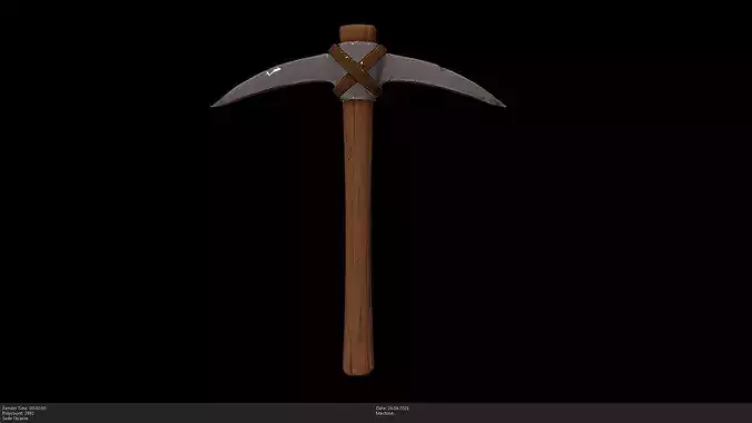 Stylized Used Pickaxe Game Ready - AI