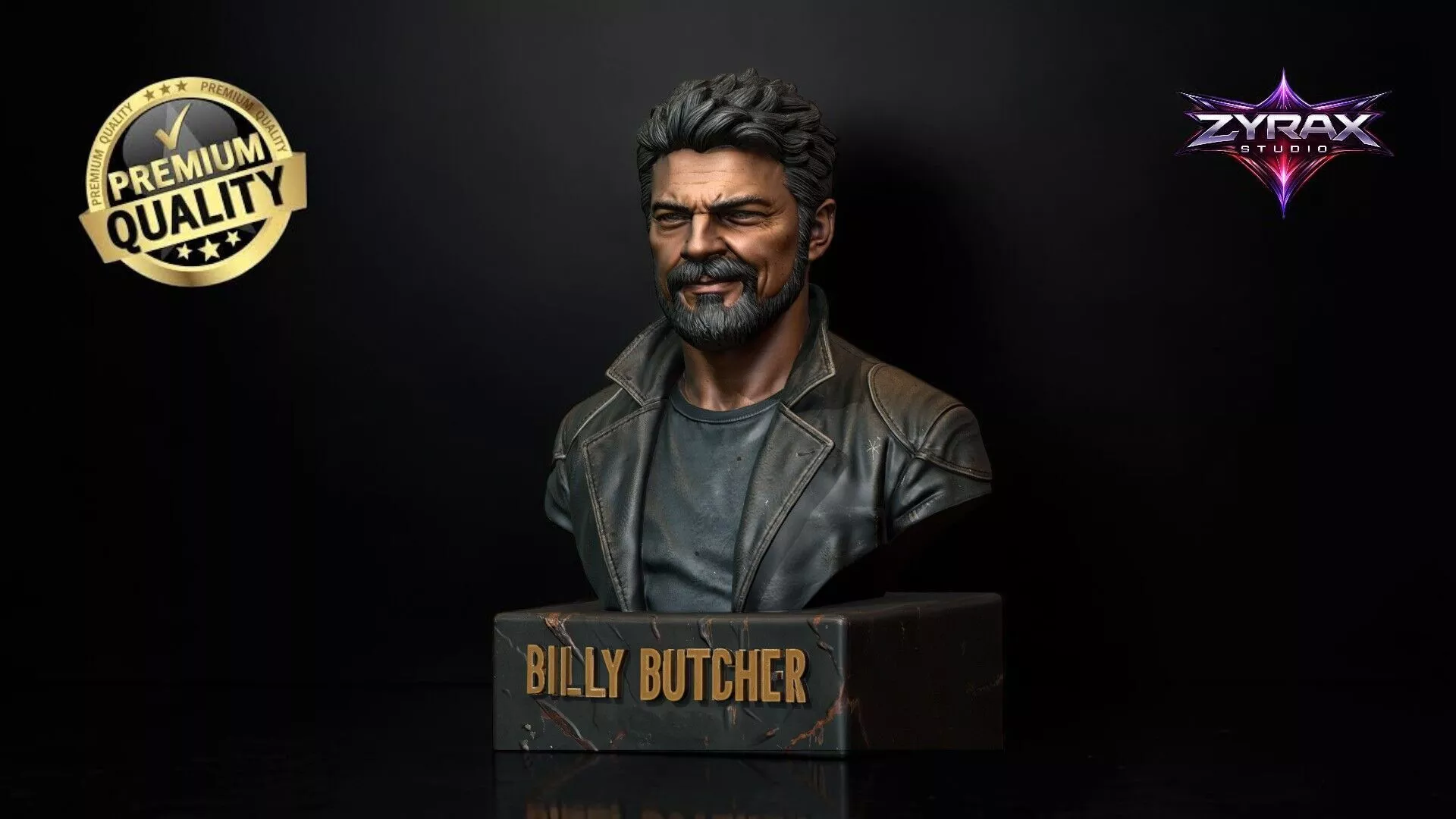 Billy Butcher Bust STL The Boys 3D Print Sculpture Collector 3D print model