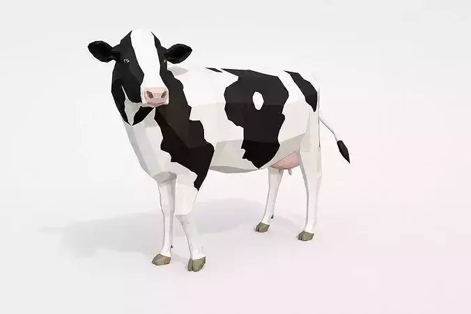 Vaca modelo 3D low poly rigged