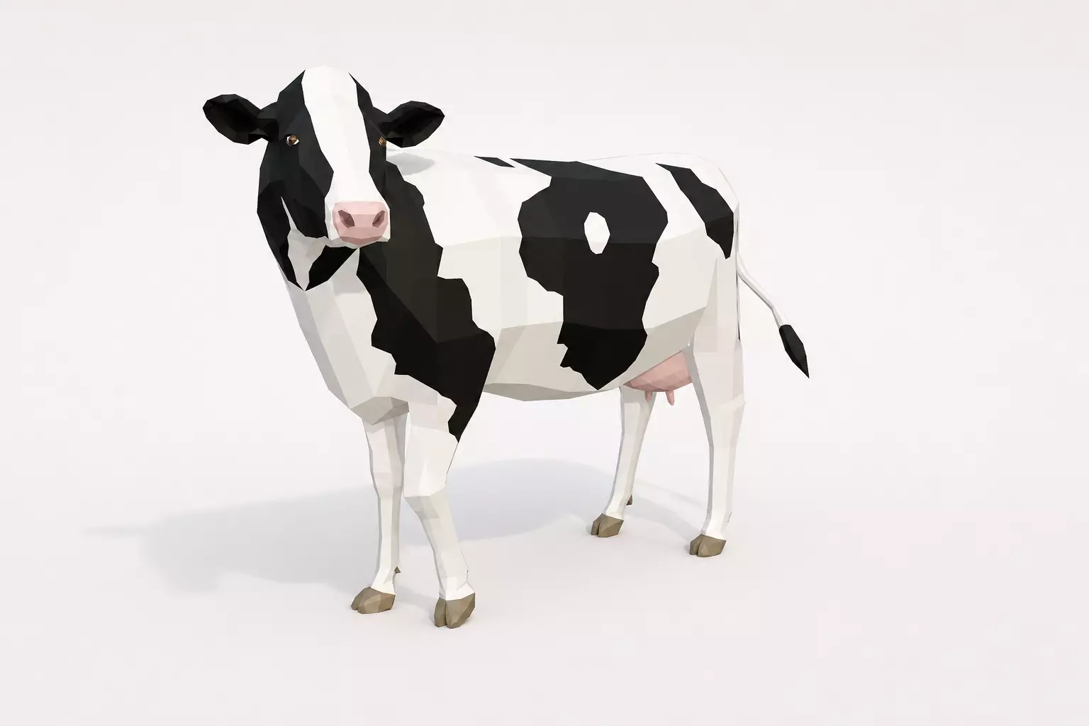 Vaca modelo 3D low poly rigged Low-poly 3D model