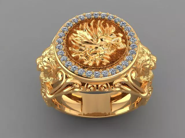 lion ring 3D print model
