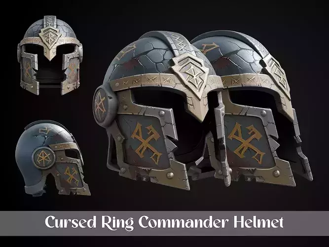 Stylized Mystic Ring Warlord Helmet - Cursed Ring Commander