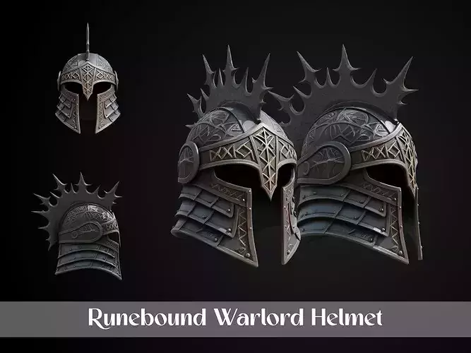 Stylized Mystic Ring Warlord Helmet - Runebound Warlord