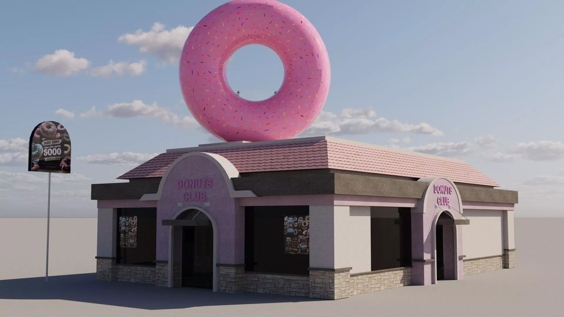 Donut Shop Low-poly 3D model