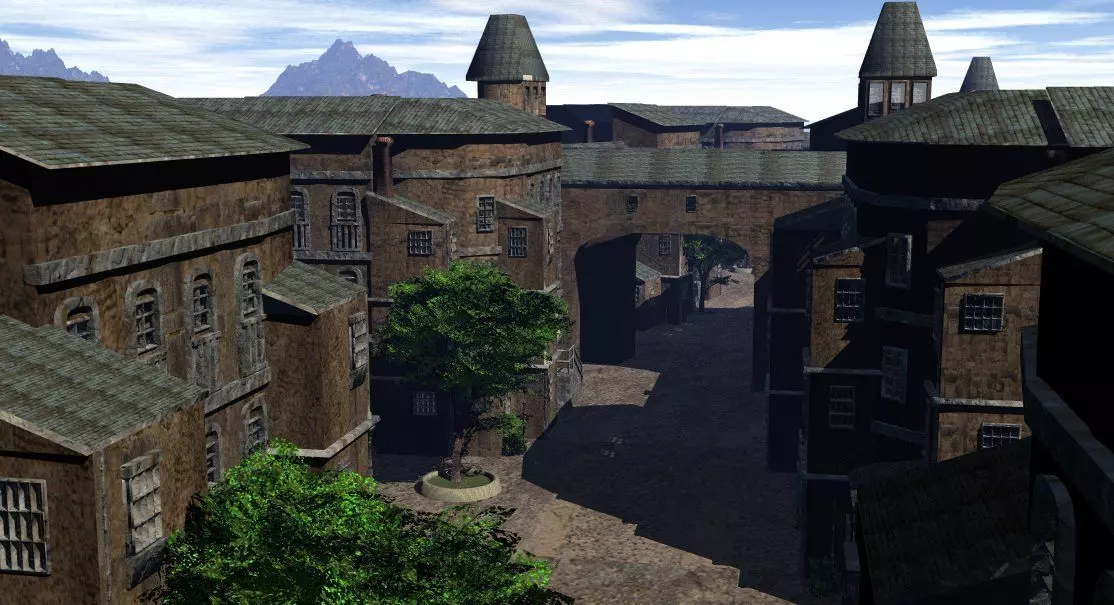 Old European Town 3D model_0