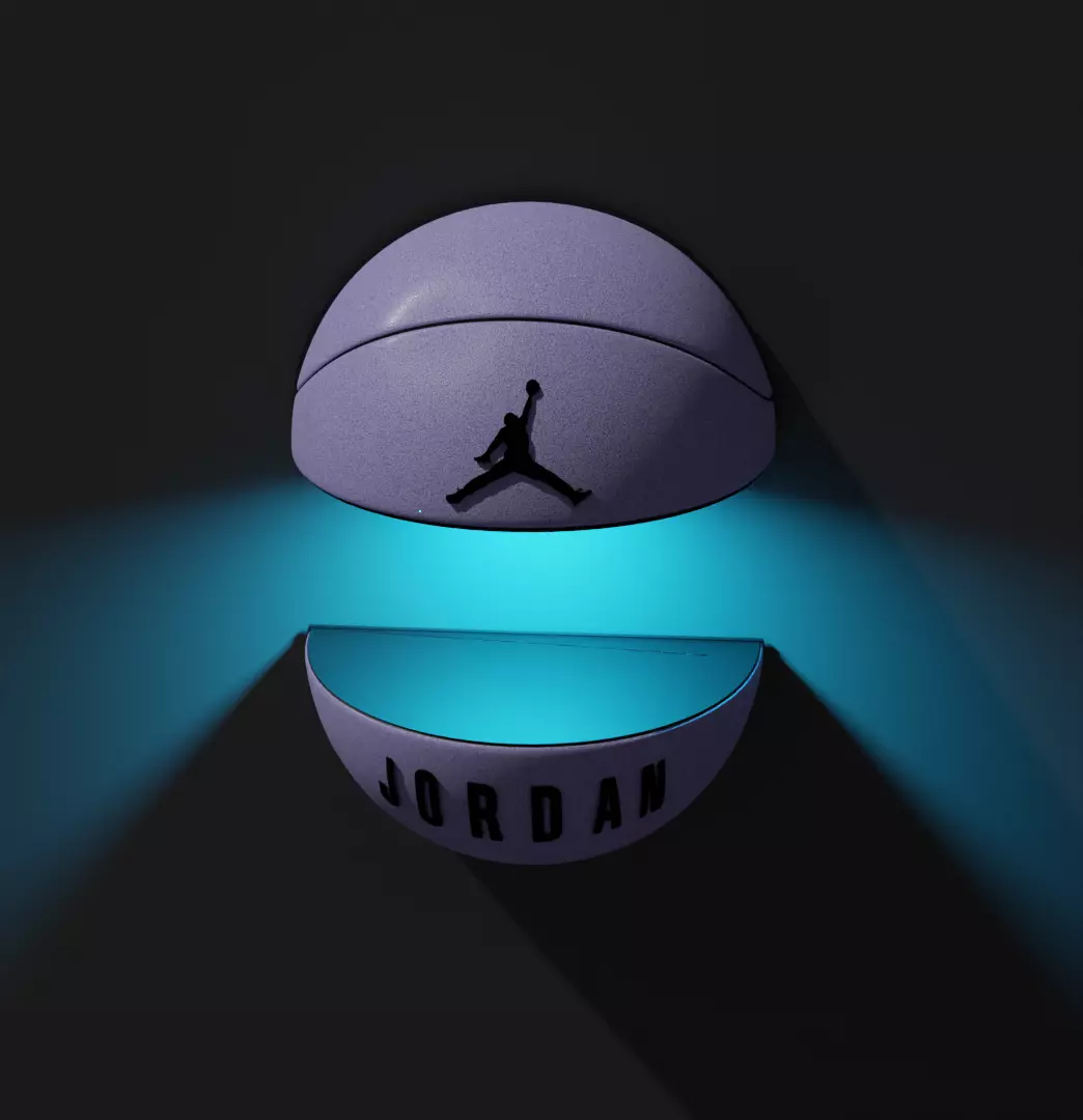 Repisa Flotante Jordan Basketball Estante LED para Sneakers 3D print model