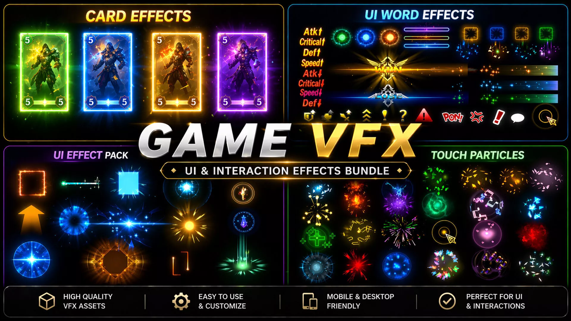 Unity Game VFX - UI and Interaction Effects Bundle 3D model