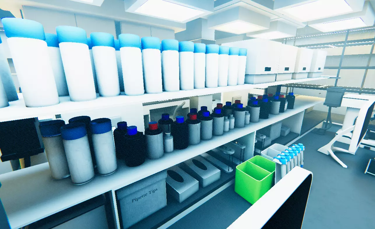 Basic Lab Bench Accessories and Supplies Low-poly 3D model