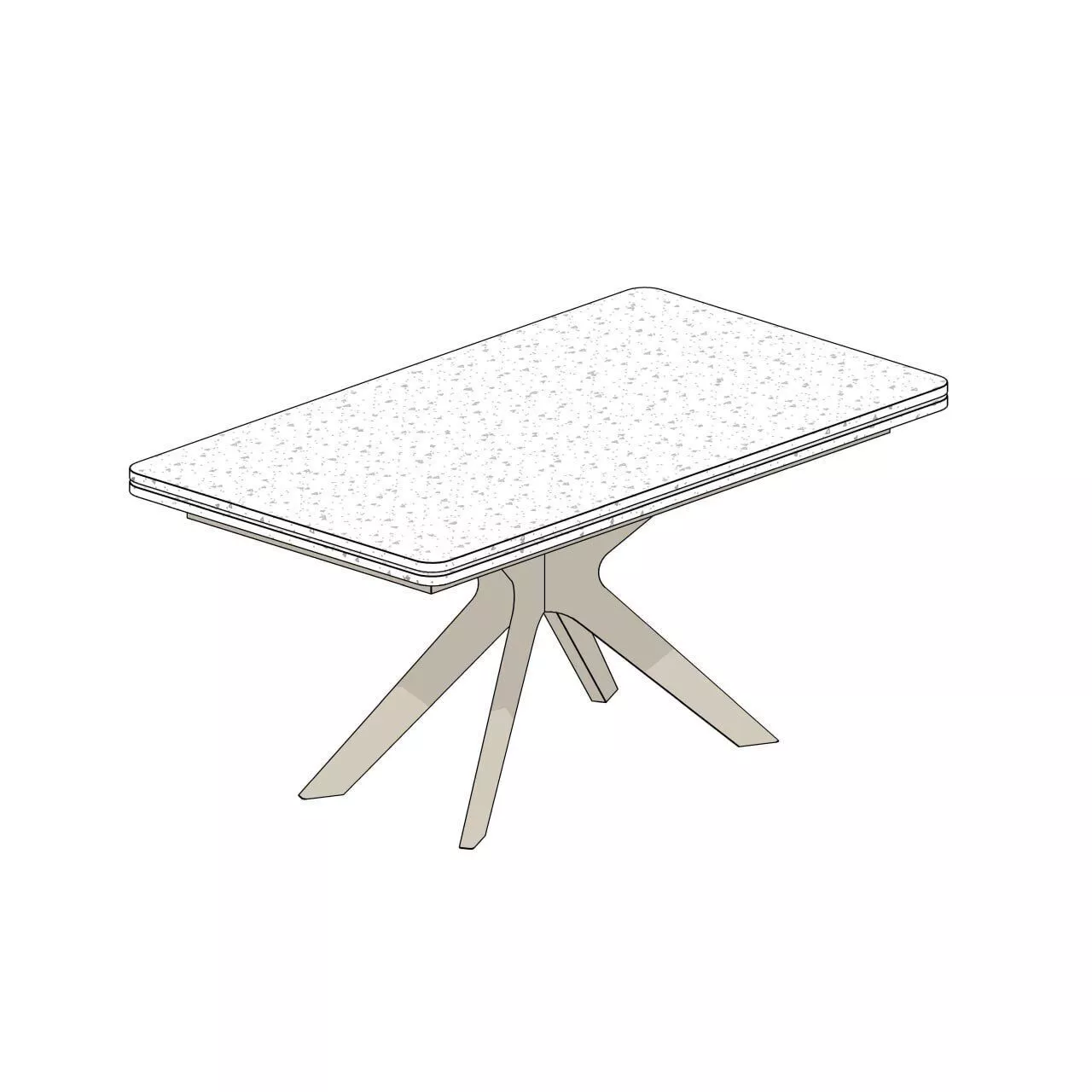 Modern Dining Table with Stone Top Revit Family Asset 3D model