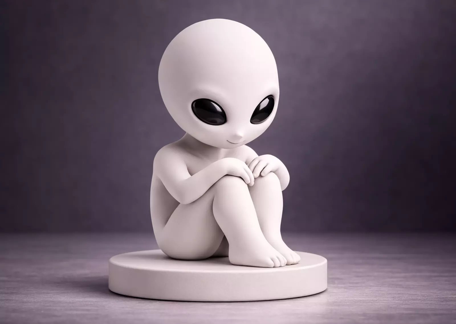 Alien sculpture in serene pose - 3D Print model 3D print model