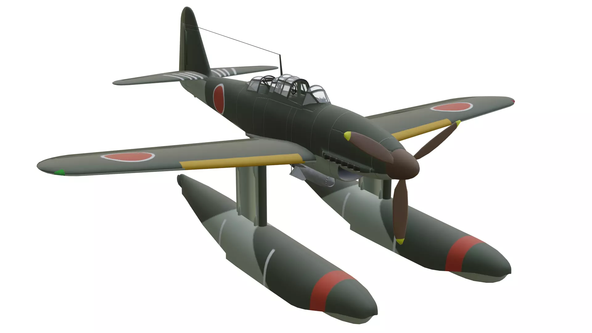 Aichi M6A1 Seiran Low-poly 3D model