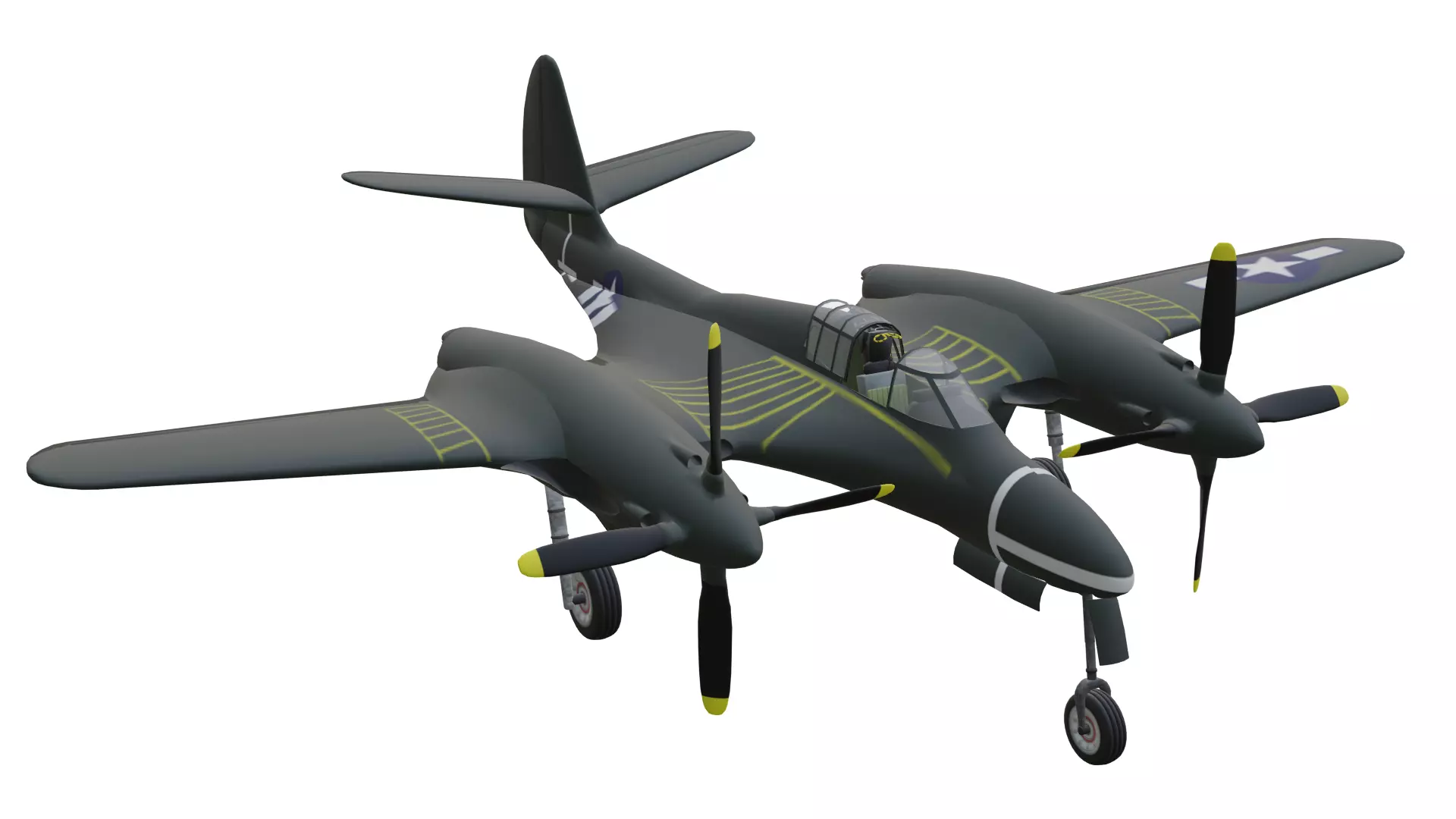 McDonnell XP-67 Low-poly 3D model