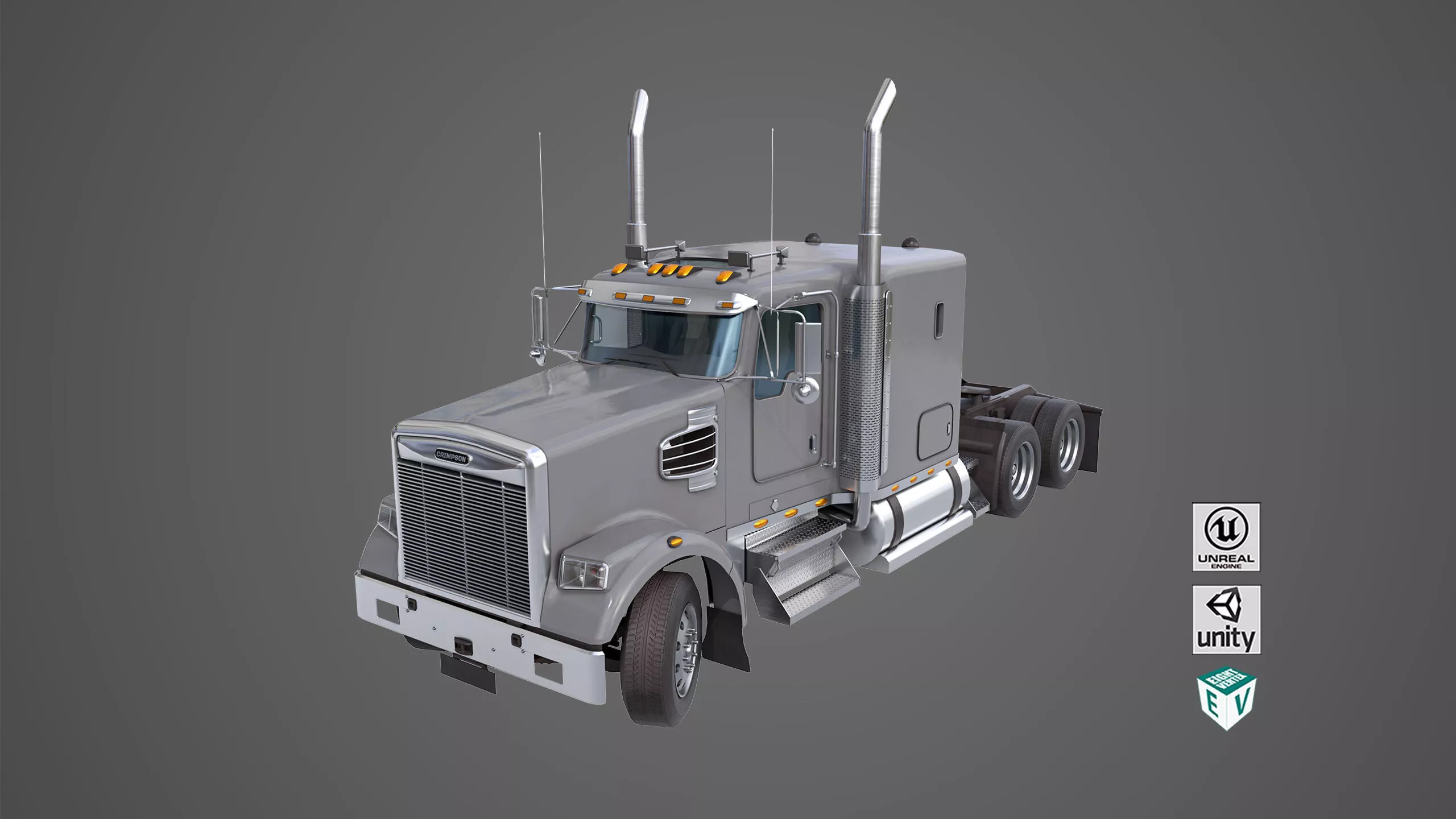 Heavy Truck Chassis 07 Generic Grey All PBR Unity UE Textures Low-poly 3D model
