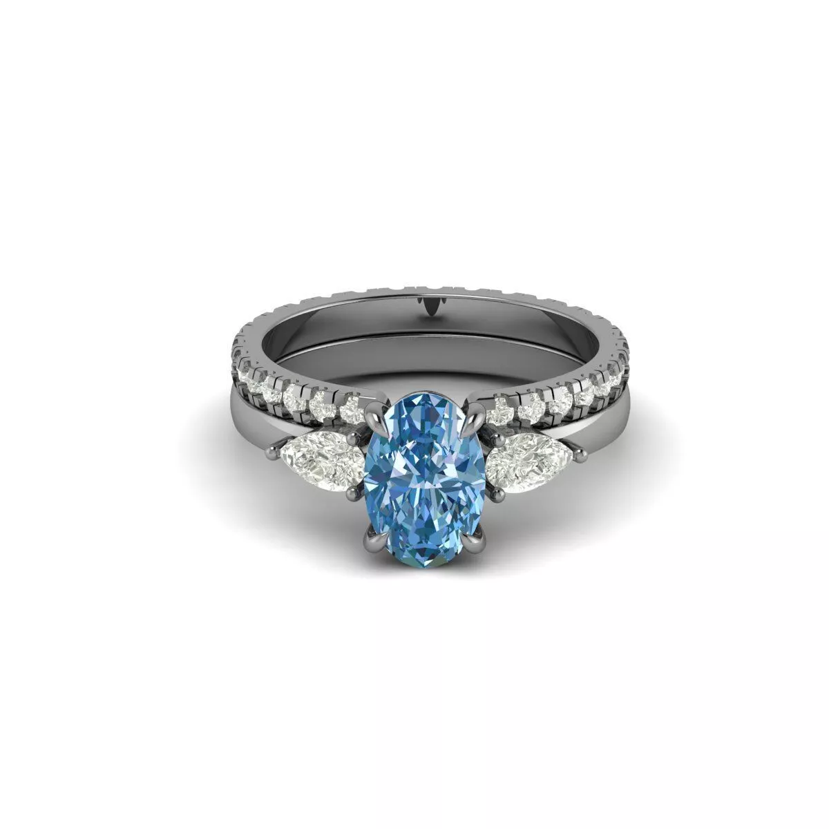 Matching Engagement Ring And Band Set-3D CAD Model 3D print model
