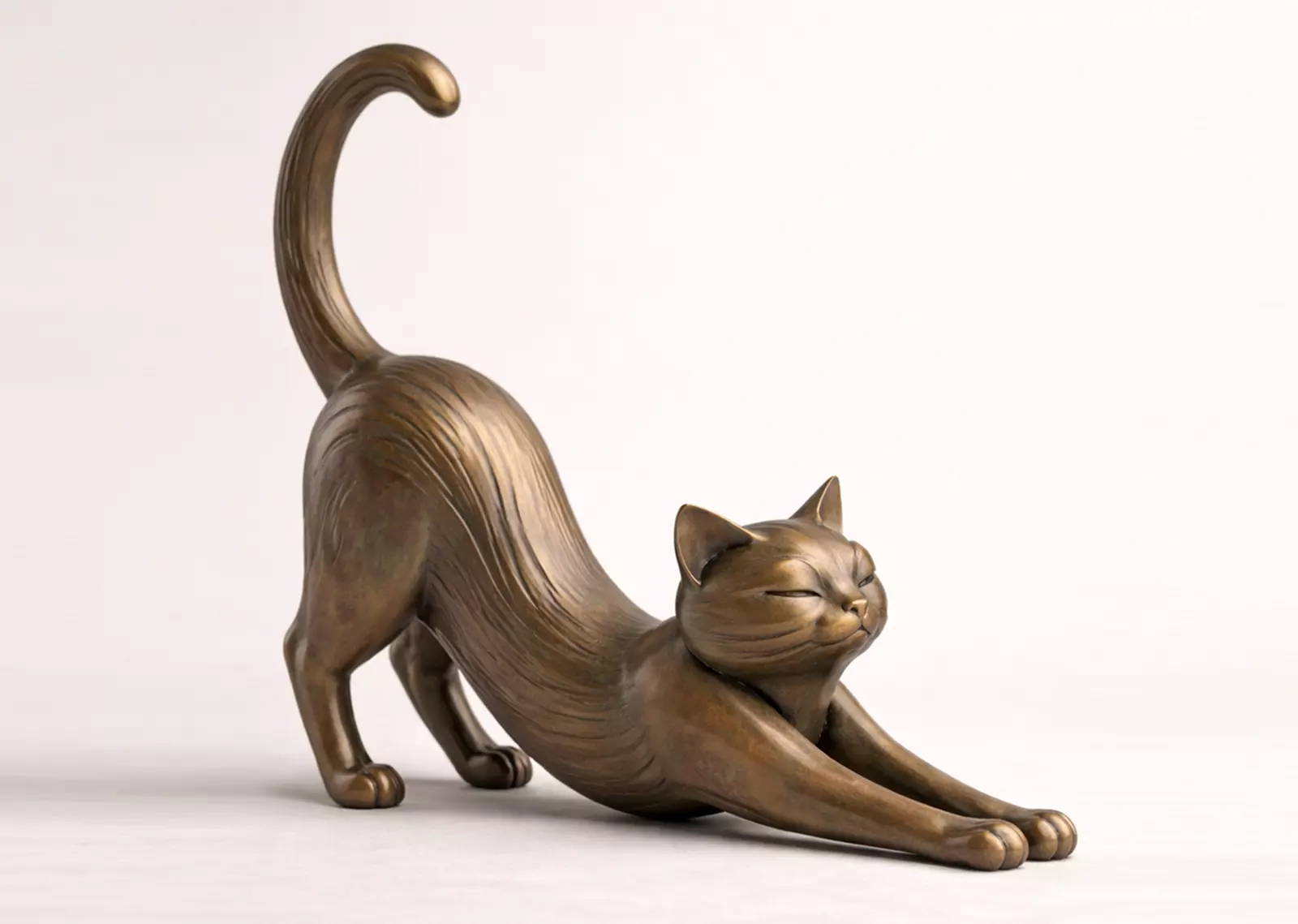 Stretching cat sculpture - 3D Print model 3D print model
