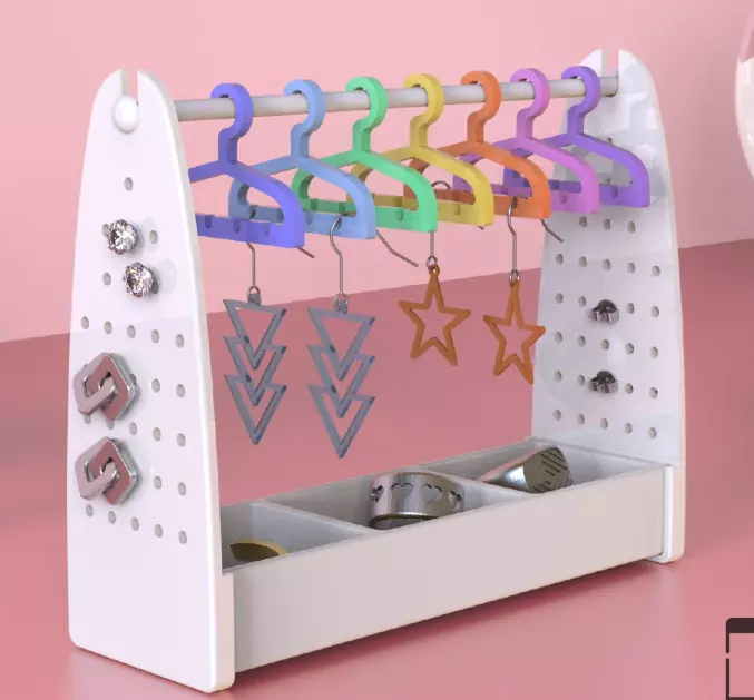 Desk Organizer with Hanging Bar 3D Model stl 3D print model