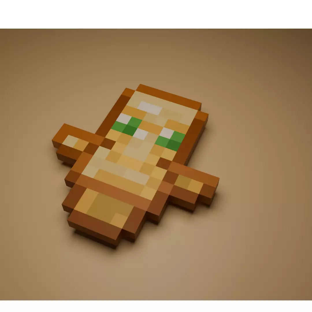 Style Minecraft Totem of Undying Voxel 3D print model