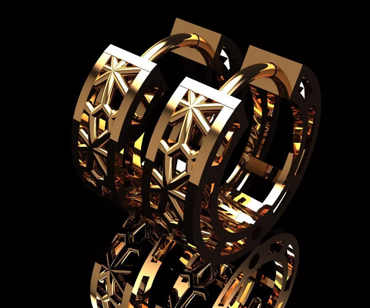 Star-Cut Hoop Bali EarRing 3D print model