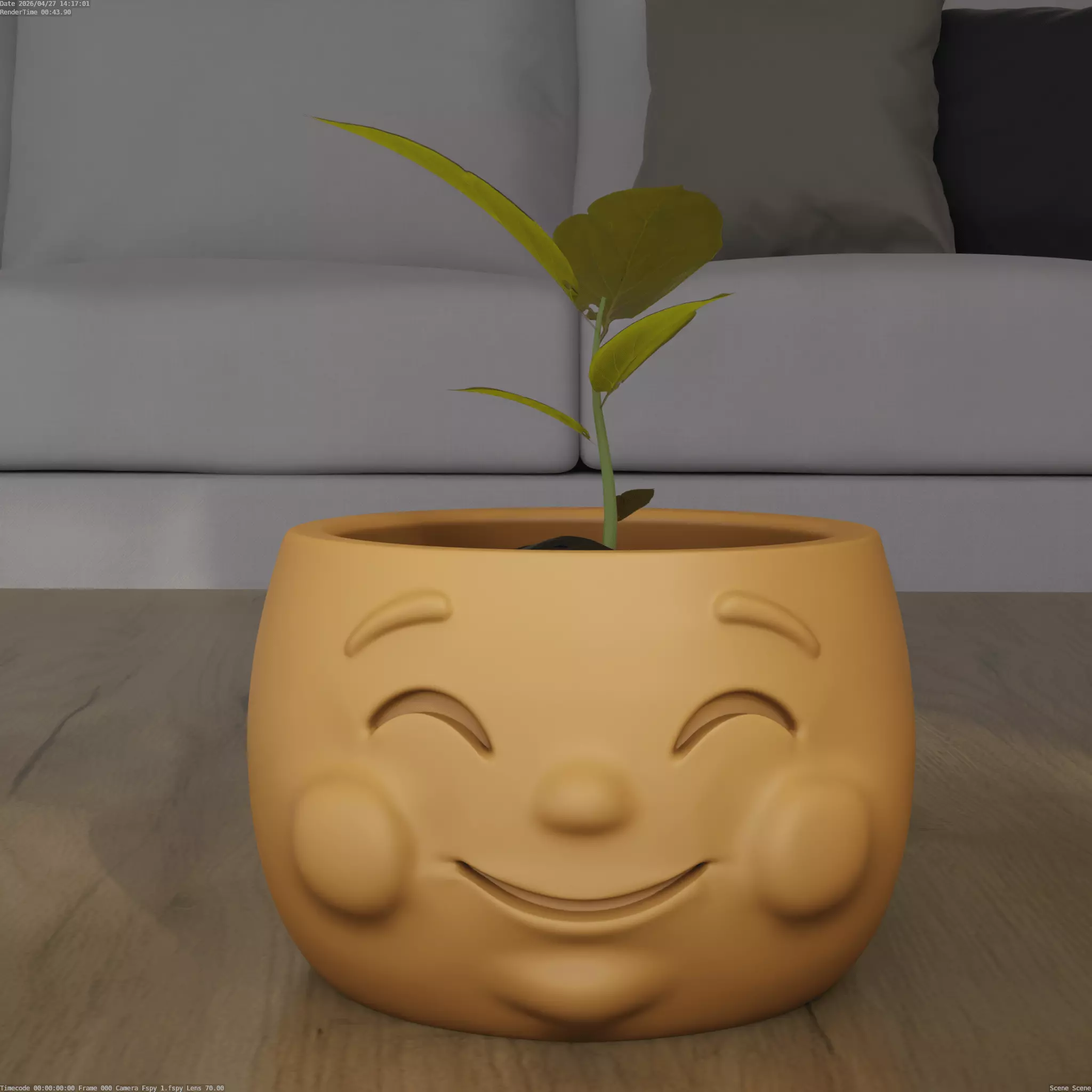 Smiling Face Planter Desk Decor for Joyful Office 3D print model